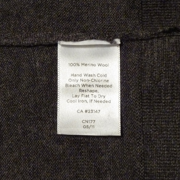 Cardigan Italian Merino Wool Gray Black EUC - Picture 7 of 7